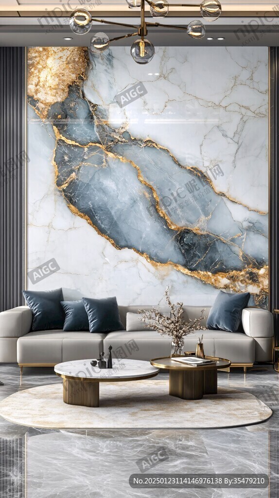 轻奢大理石背景墙