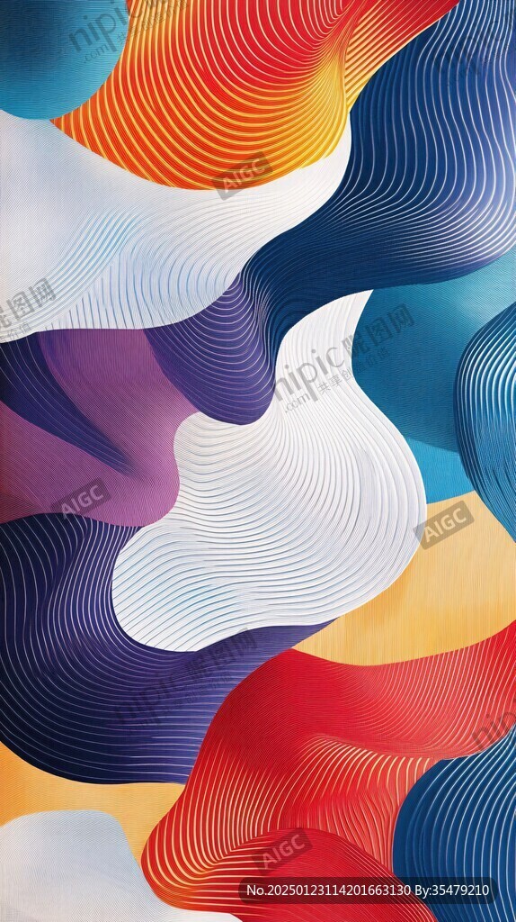 简洁大气拼色曲线纹理