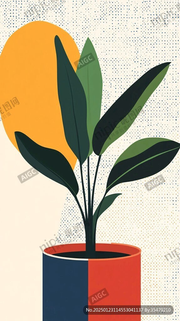 扁平插画植物