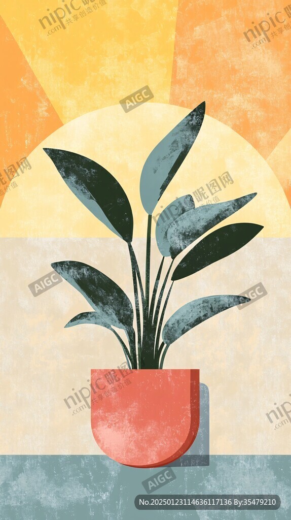 扁平插画植物