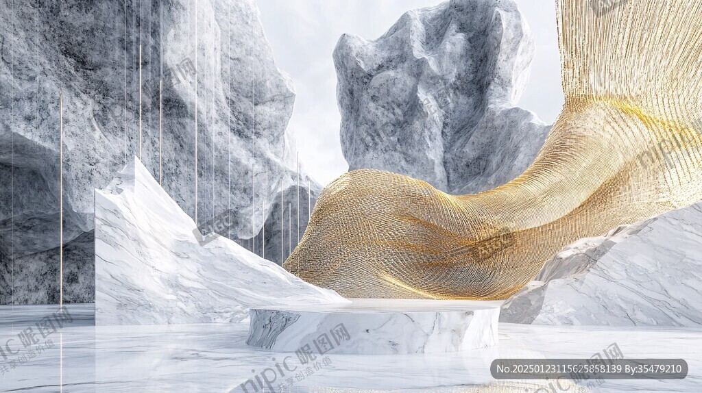 金色山脉3d立体山脉