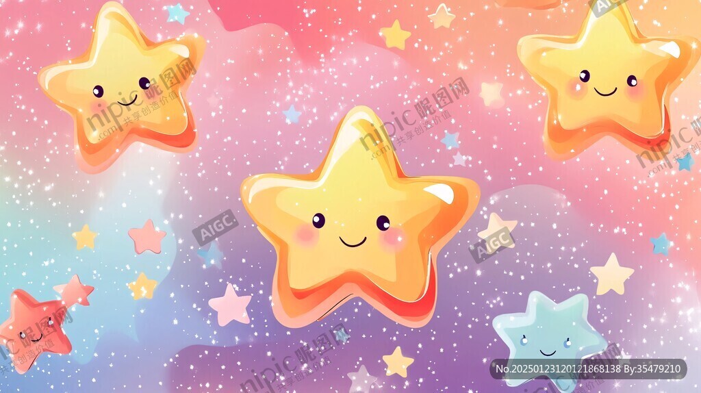 壁纸儿童卡通幻彩星星