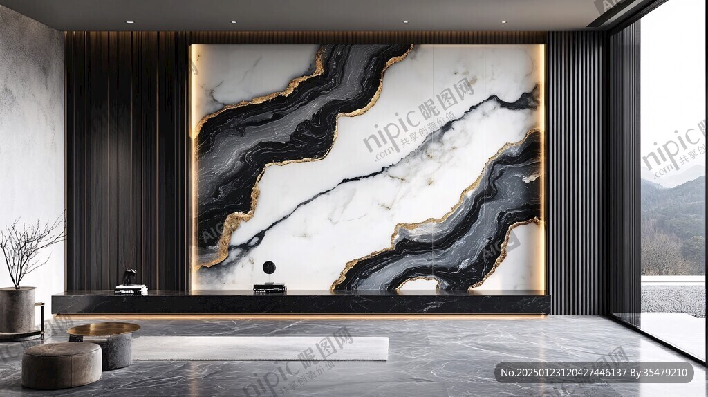 轻奢大理石背景墙