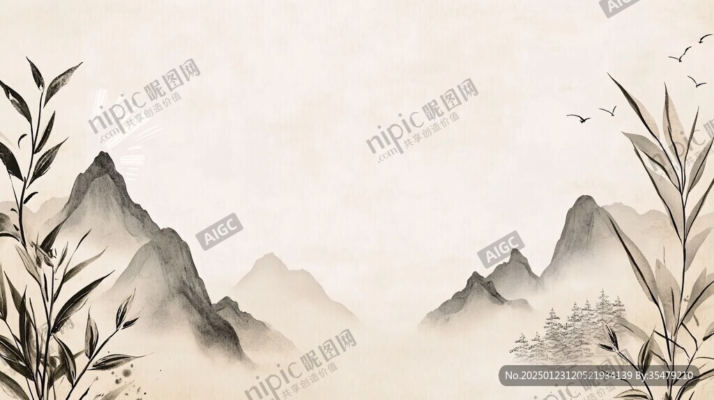 抽象古风山水背景