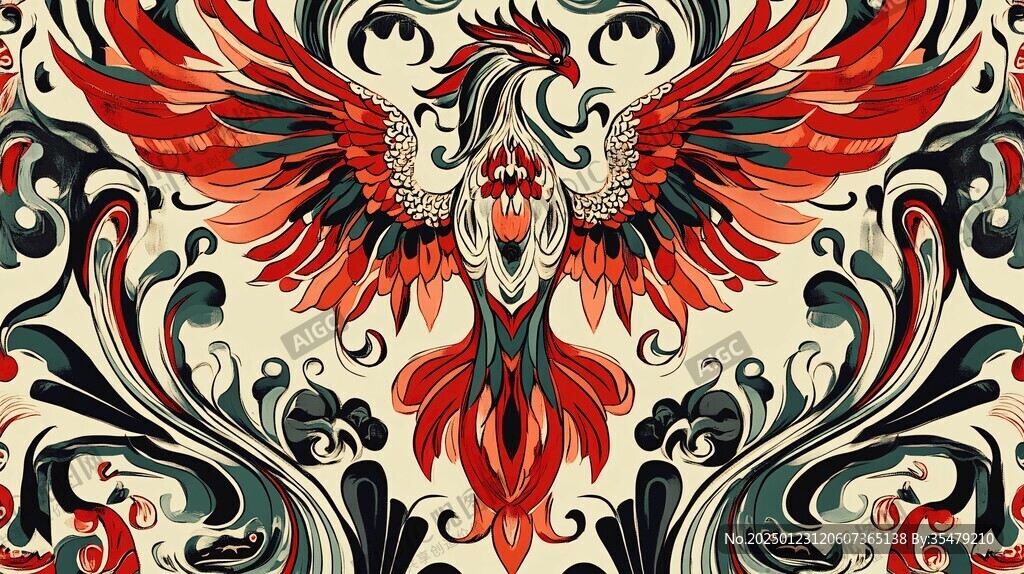 凤凰朱雀插画
