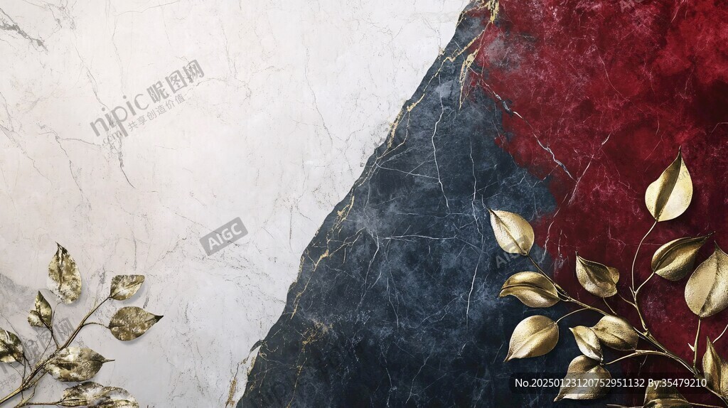 金色大理石对拼背景