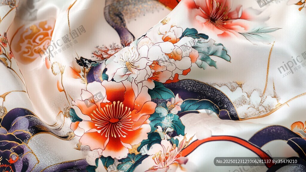 新中式花鸟数码印花