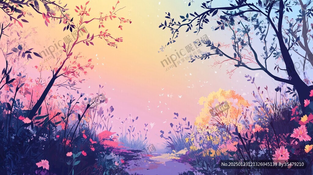 唯美风景插画