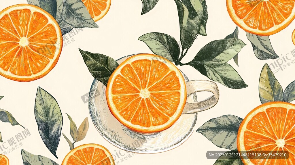砂糖橘插画设计