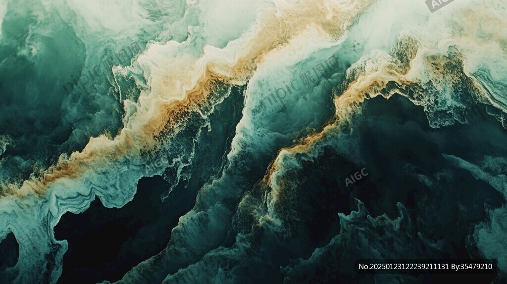 渐变抽象流体装饰画
