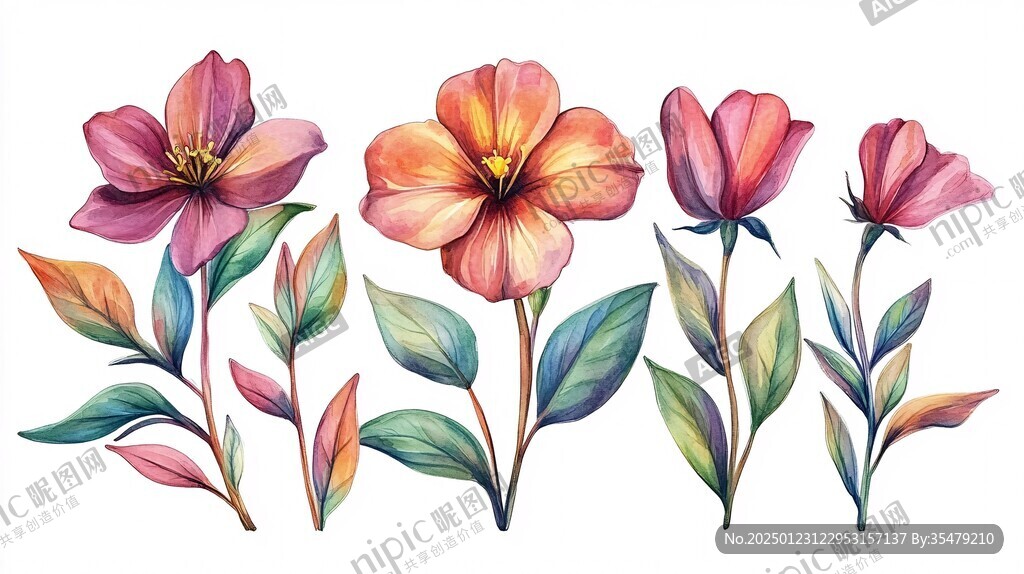 花卉马克笔