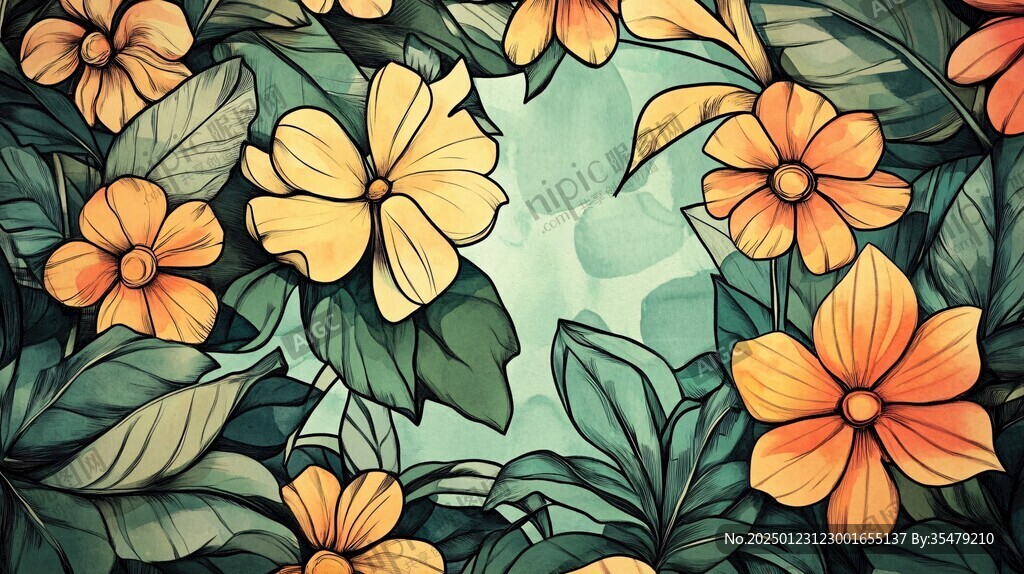 手绘创意百花壁纸