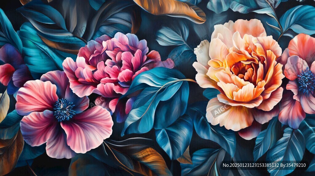 3d立体花卉牡丹