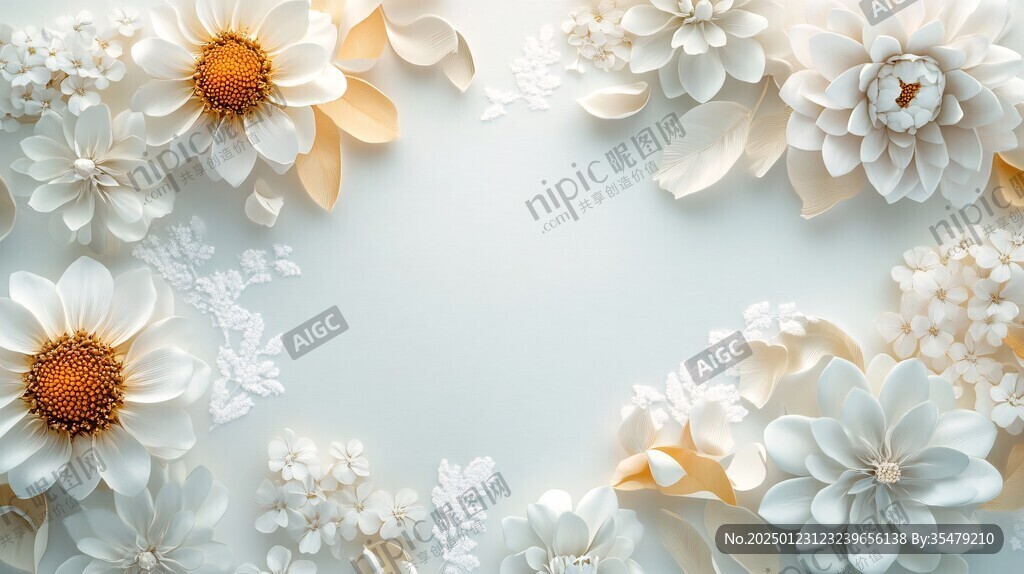 3d立体简约花