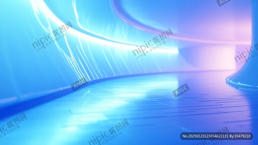 蓝色弯曲唯美科技