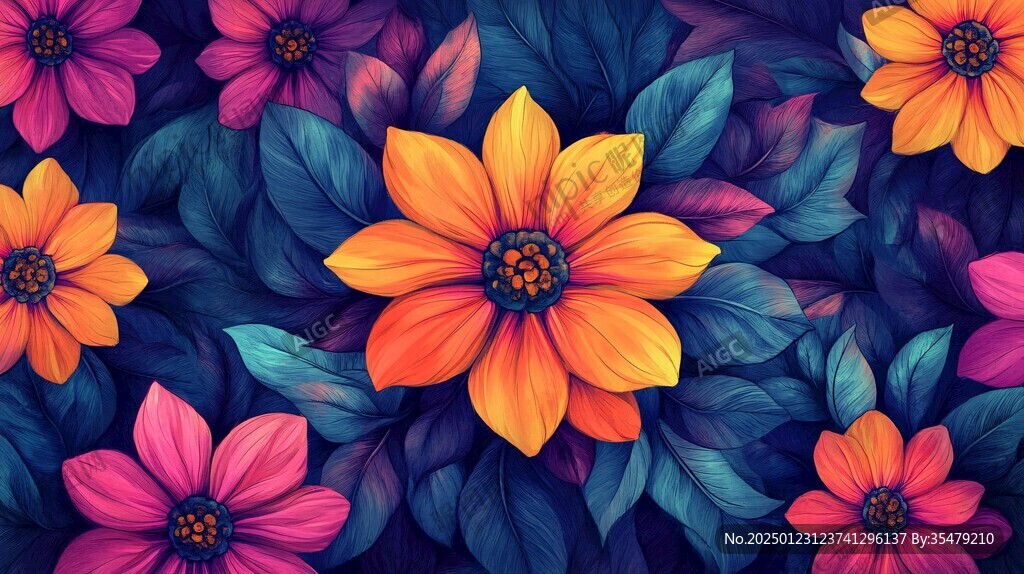 炫彩花朵壁纸