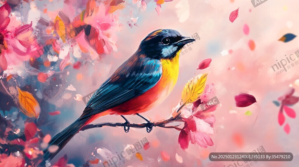 相思鸟插画