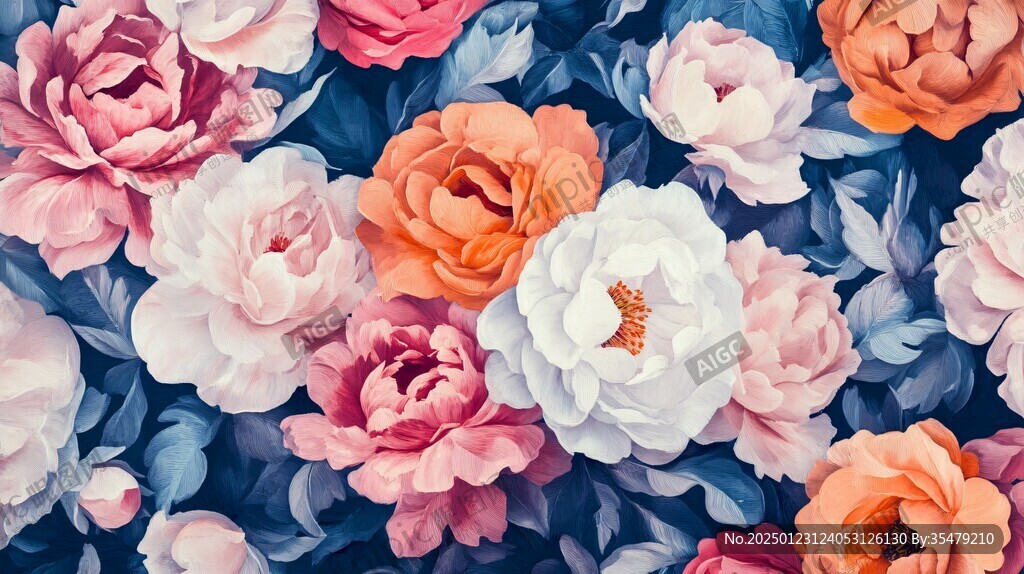 3d立体花卉牡丹