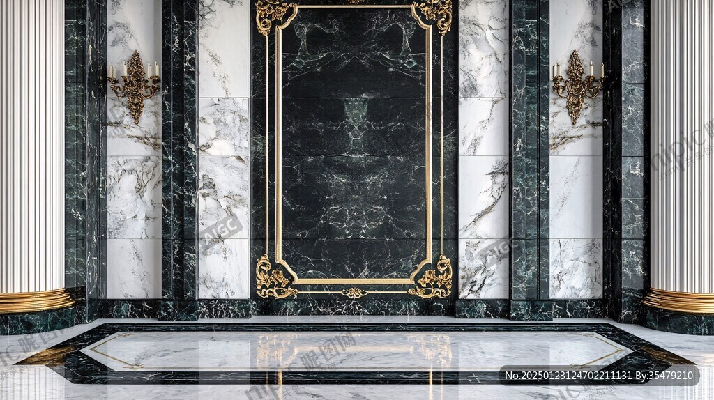 蓝色大理石迎宾区