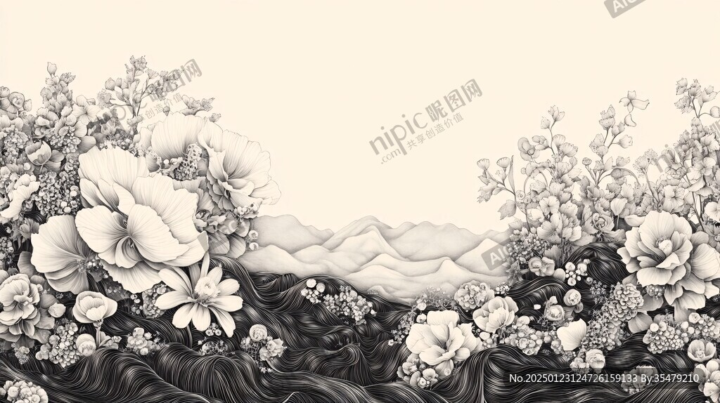 牡丹包装插画