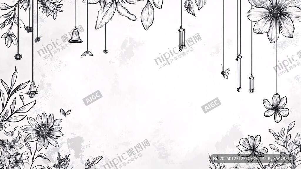 手绘花背景墙