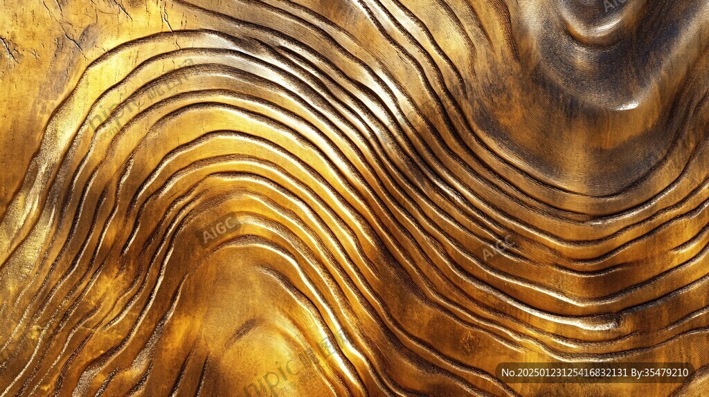 金色抽象流体纹理背景