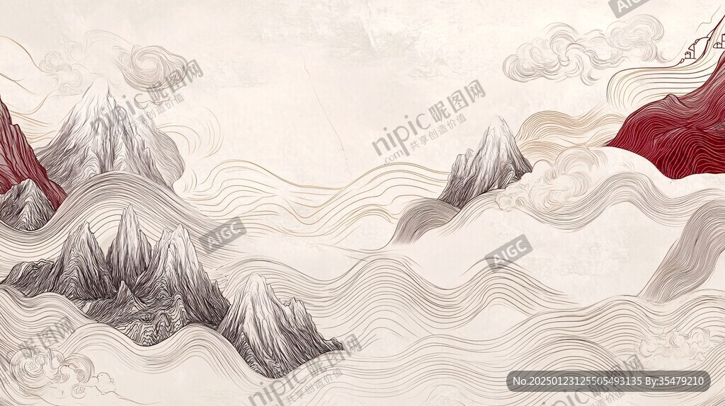 新中式金线山水