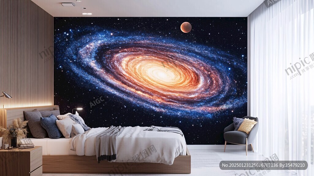 3d宇宙壁画