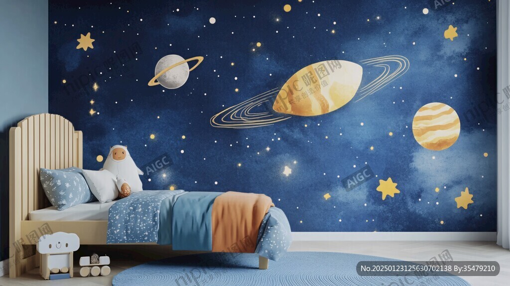 儿童梦幻星球背景墙