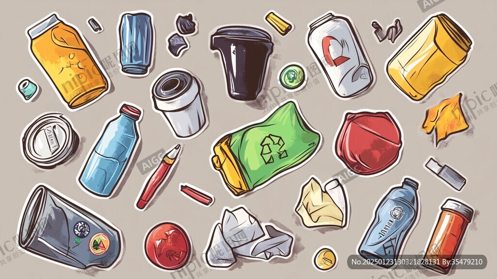 废弃物插画