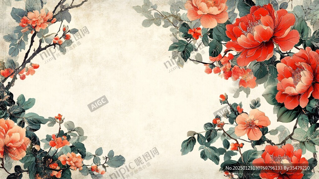 石榴花壁画