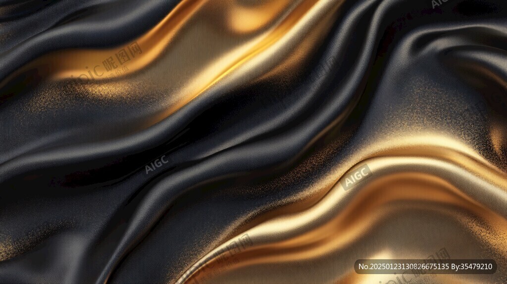 金色抽象流体纹理背景