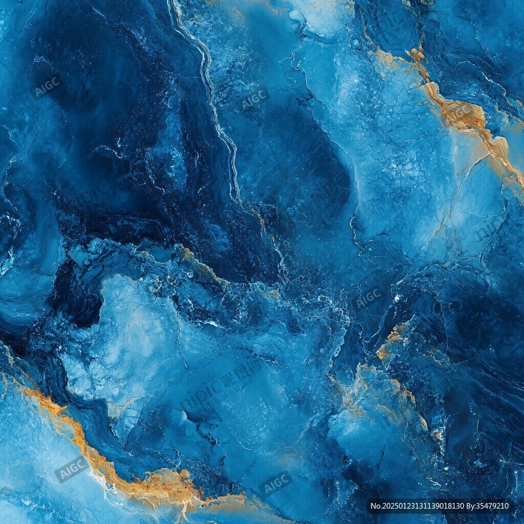 蓝色流体创意抽象画