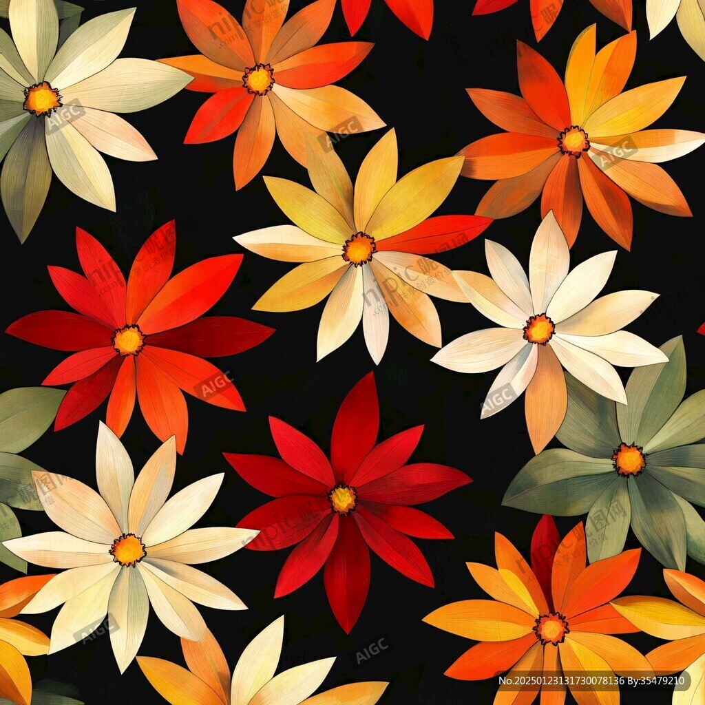 色块花组合