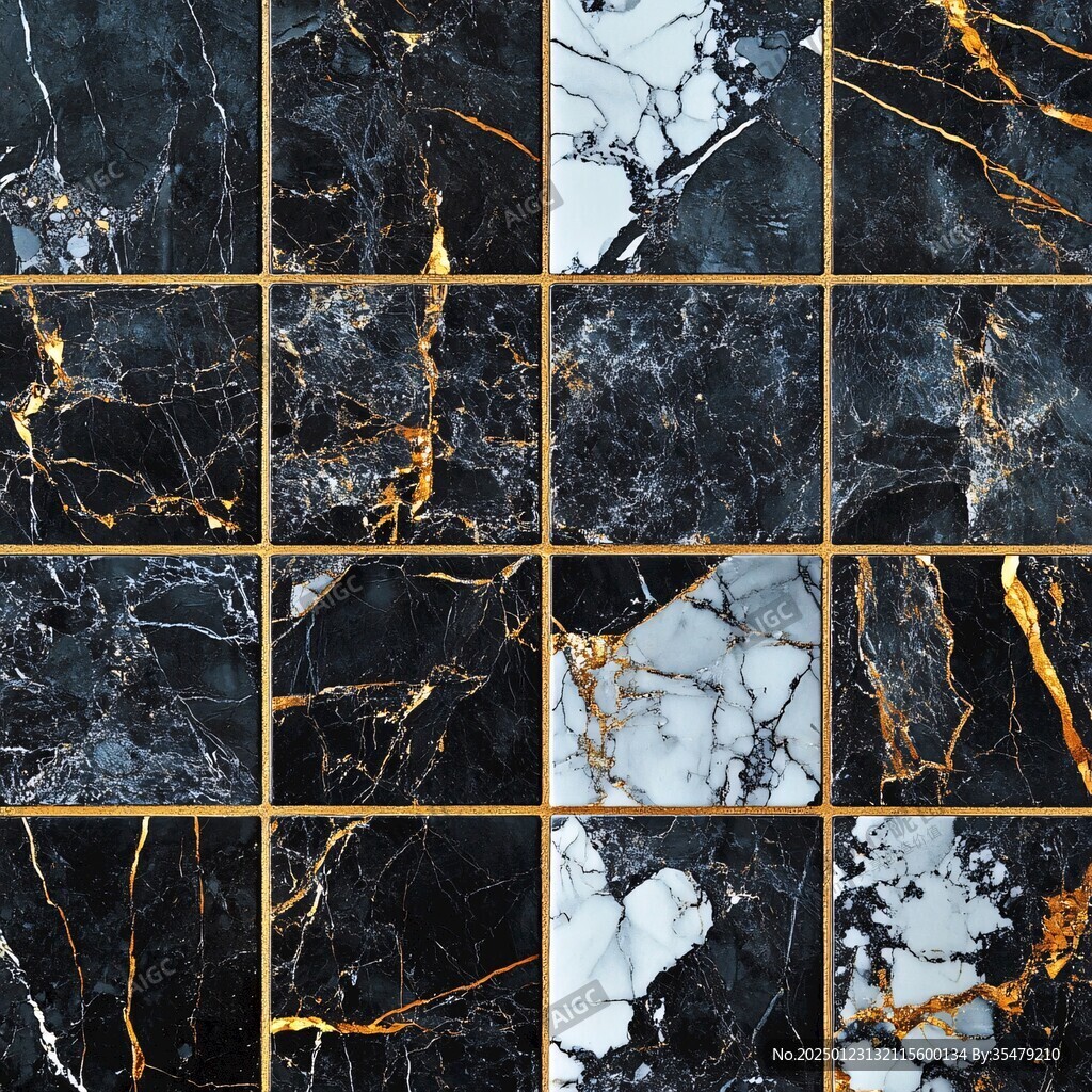 金色网格线条大理石纹