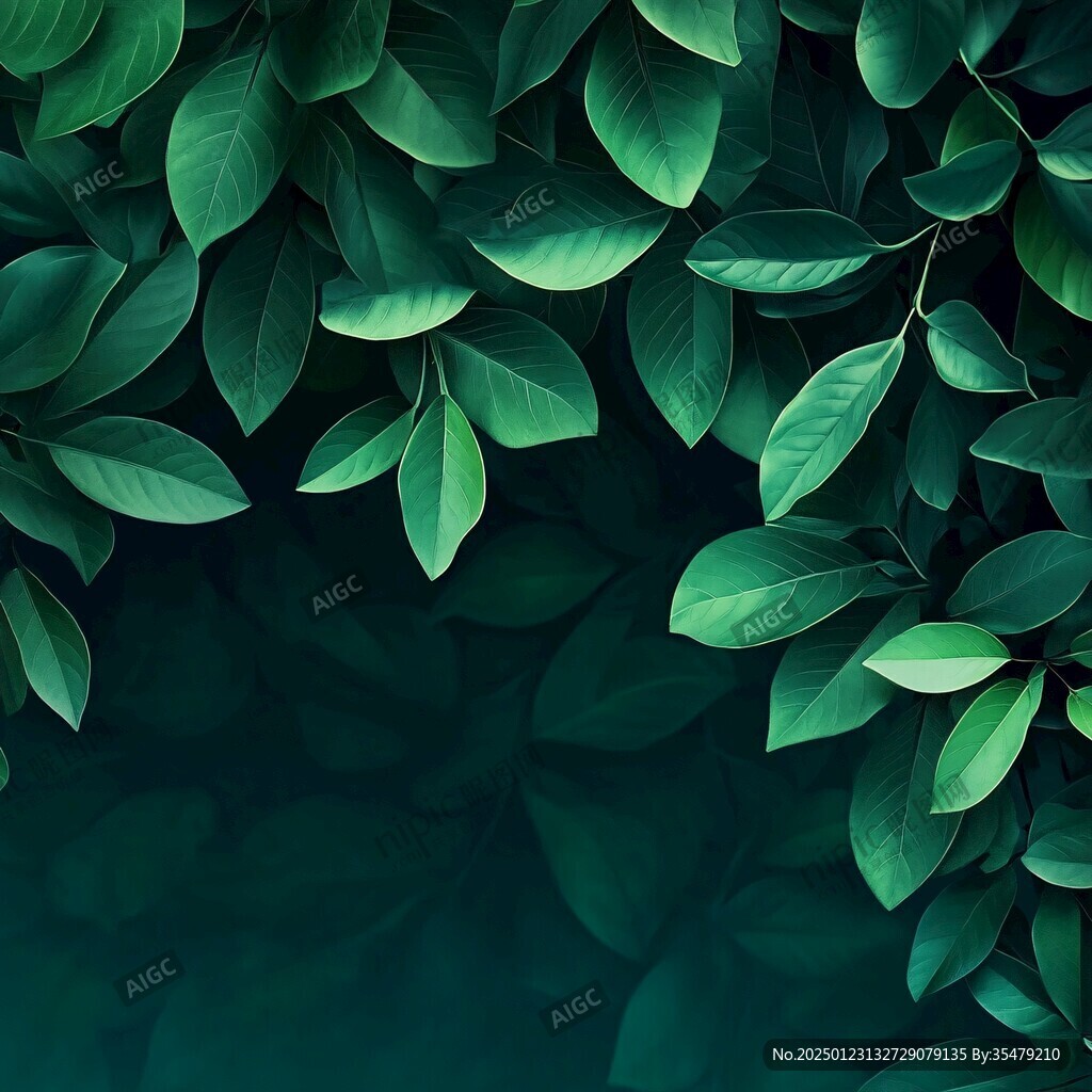 高清绿叶背景图片