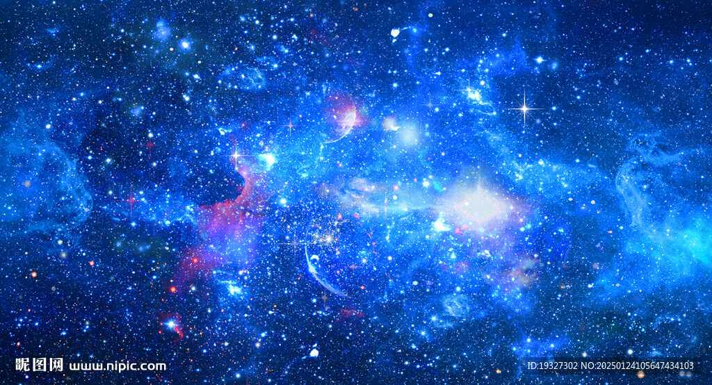 巨幅蓝色星空图