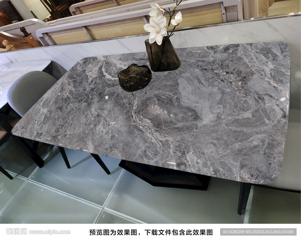 岩板餐桌奢石超晶石大理石源文件