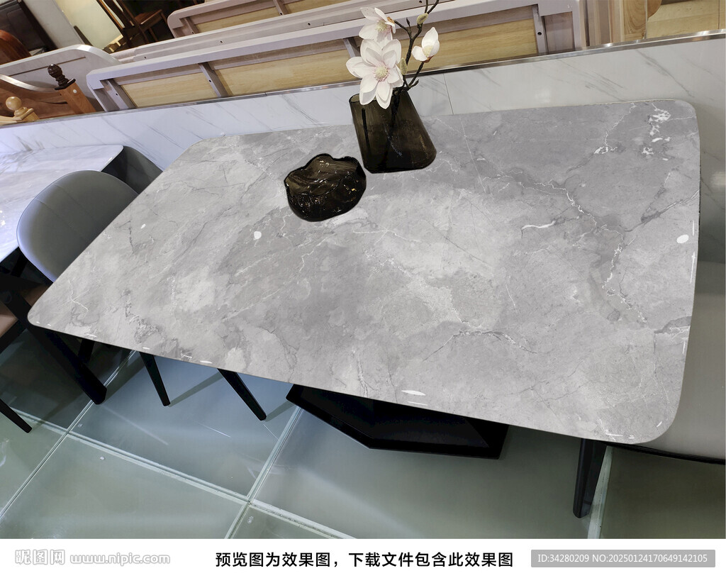 岩板餐桌奢石超晶石大理石源文件