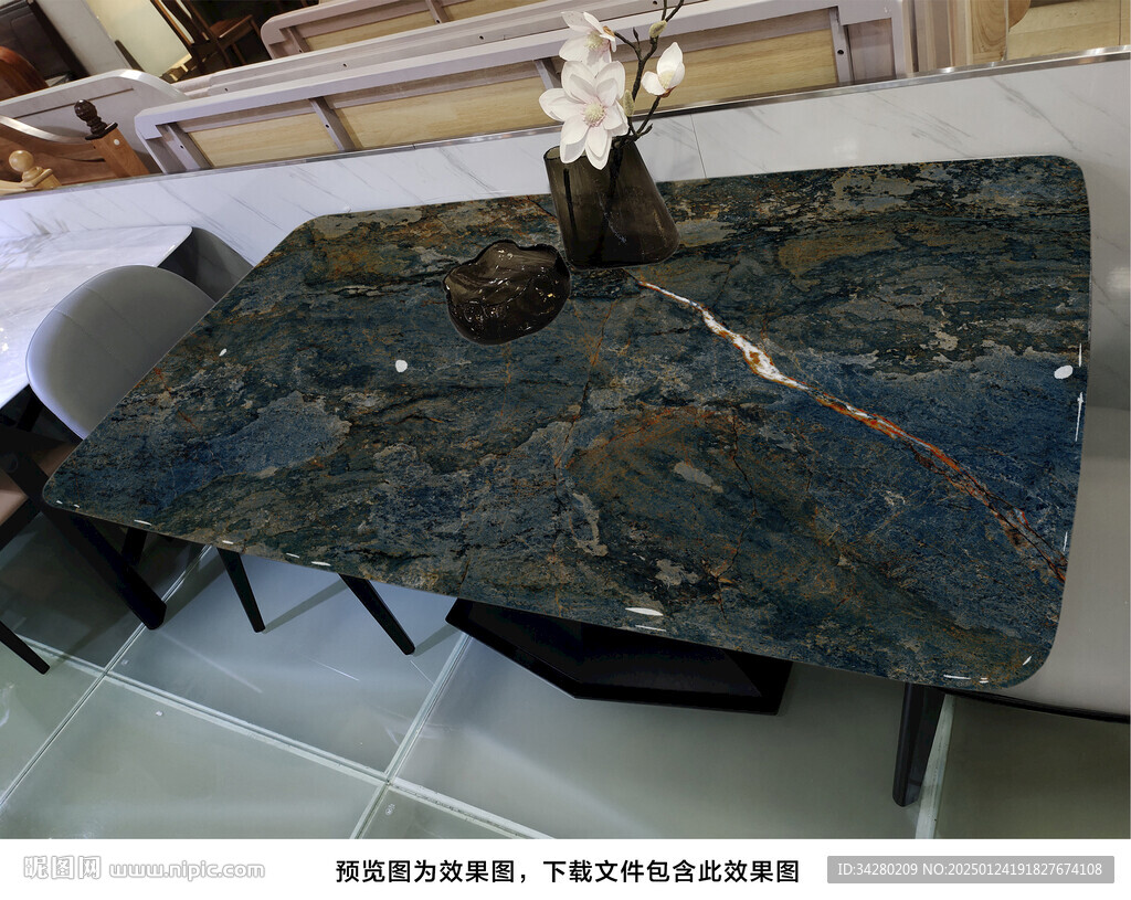 岩板餐桌奢石超晶石大理石源文件