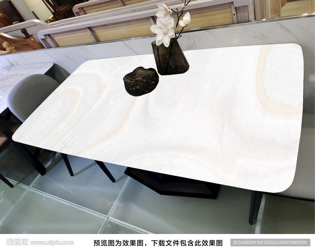 岩板餐桌奢石超晶石大理石源文件