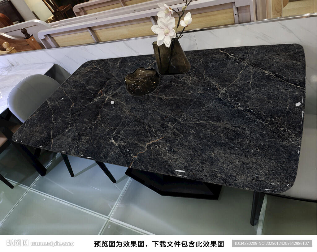 岩板餐桌奢石超晶石大理石源文件