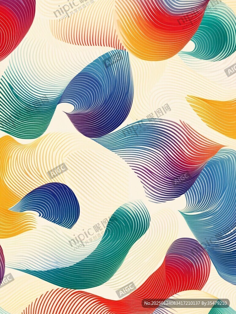 简洁大气拼色曲线纹理