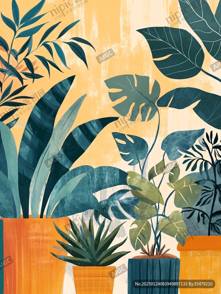 室内植物插画