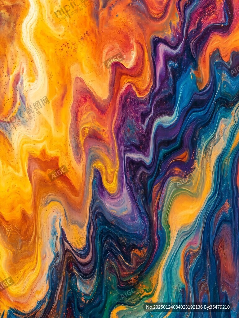 肌理彩色流体背景墙