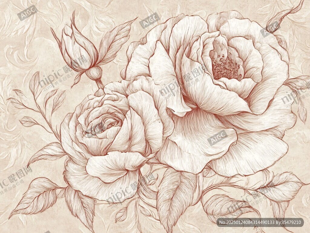 手绘玫瑰壁纸