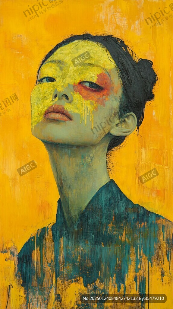 人脸色块拼接装饰画