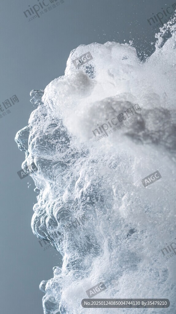 大海浪花喷溅的水珠