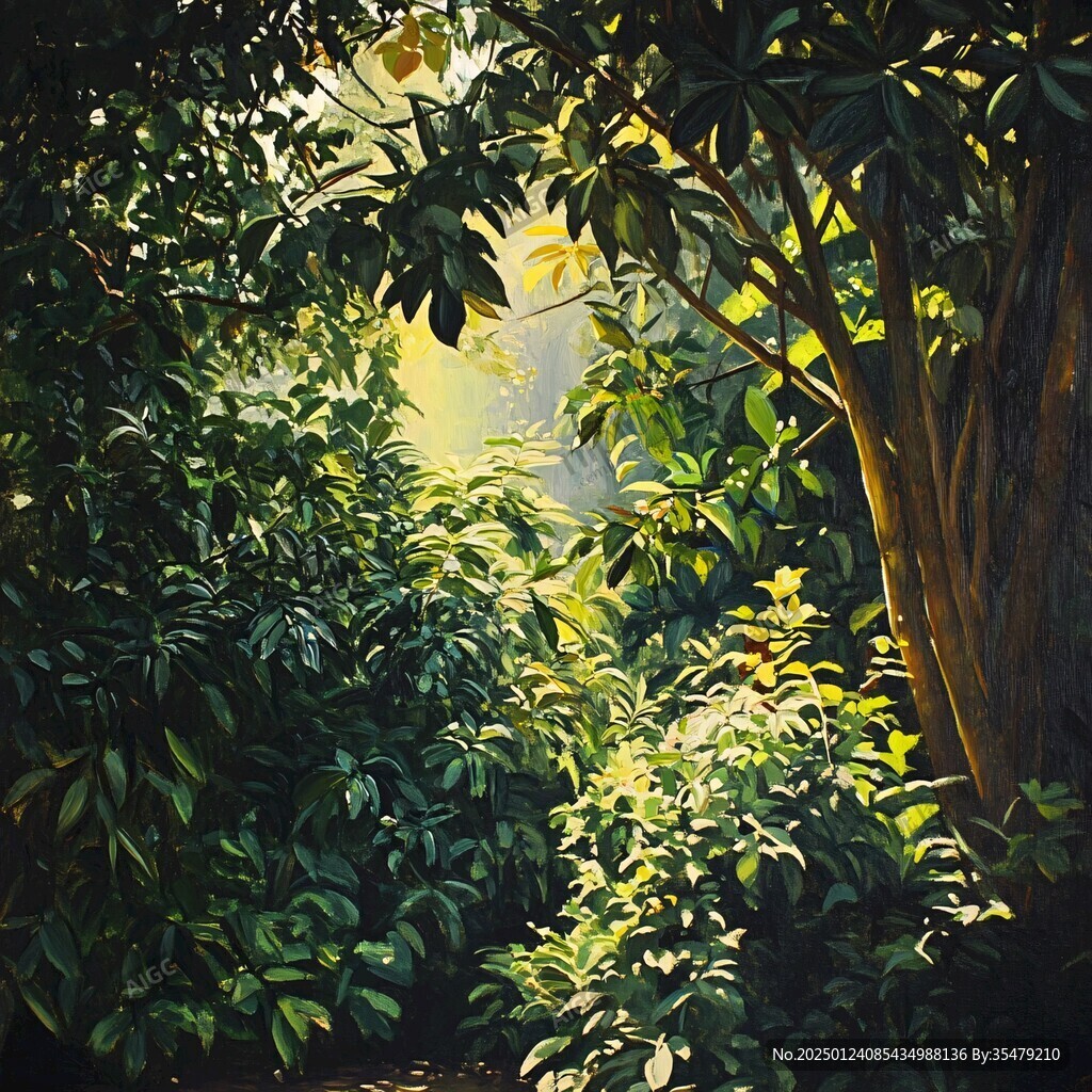 丛林油画