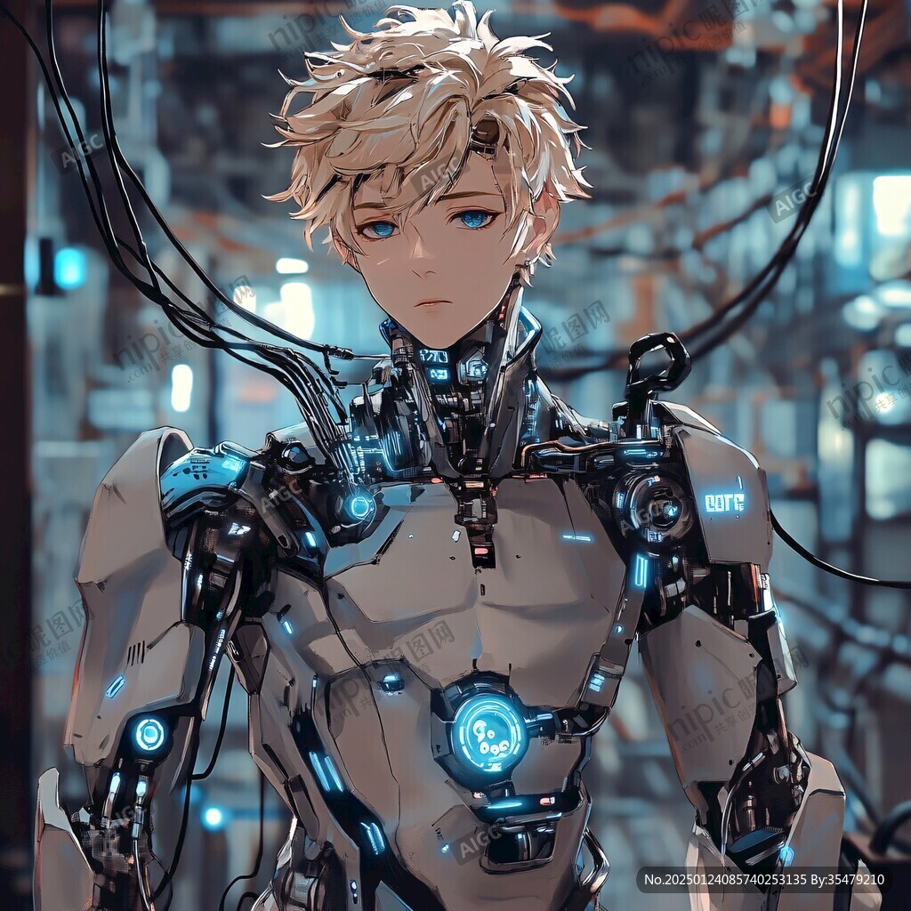 科技男插画